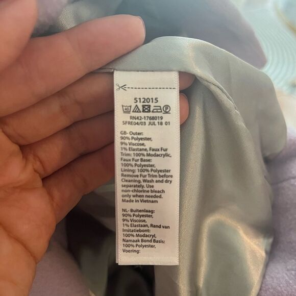 MONSOON CHILDREN Girl’s Faux Fur Collar Trim Coat, Lavender, 18-24 Mon - Picture 3 of 7